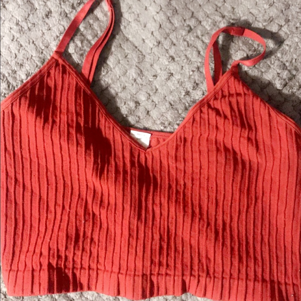 cherry red crop tank